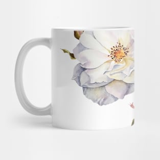 Watercolor botanical vintage Floral minimalist print- wild rose Mug